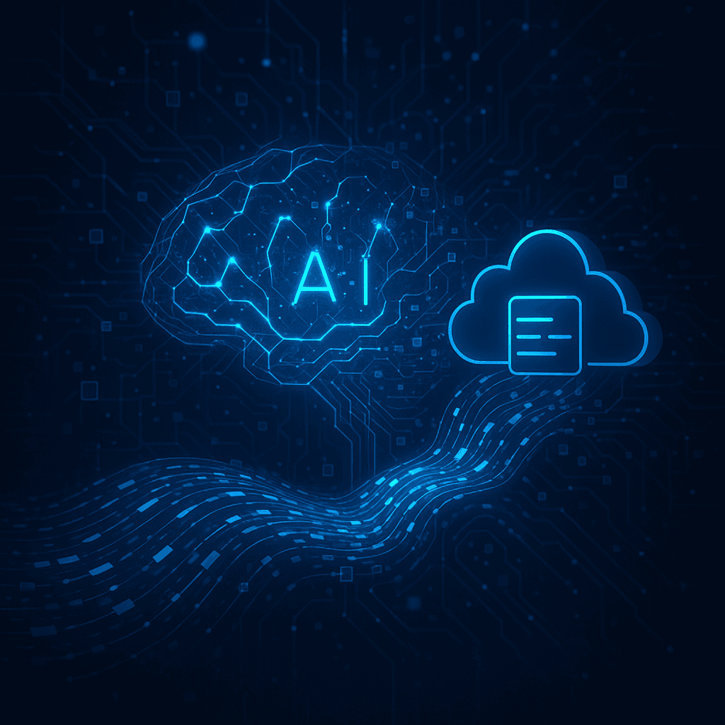 AI, 빅데이터, 클라우드 기술 융합 이미지